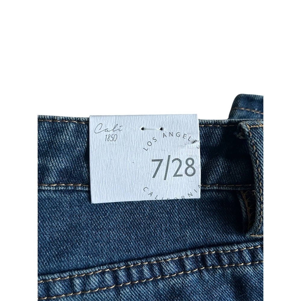 NWT Cali 1850 Women's Grommet Wide Leg Blue Denim Jeans Size 7/28 (31x30) - Picture 4 of 9